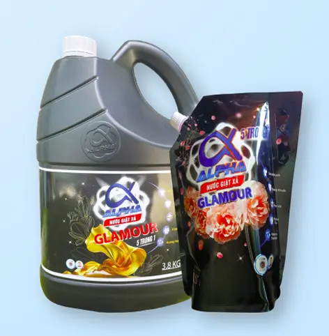 Nước giặt xả 5 trong 1 Glamour, sạch trắng sáng, khử khuẩn, diệt mùi, ngát hương thơm